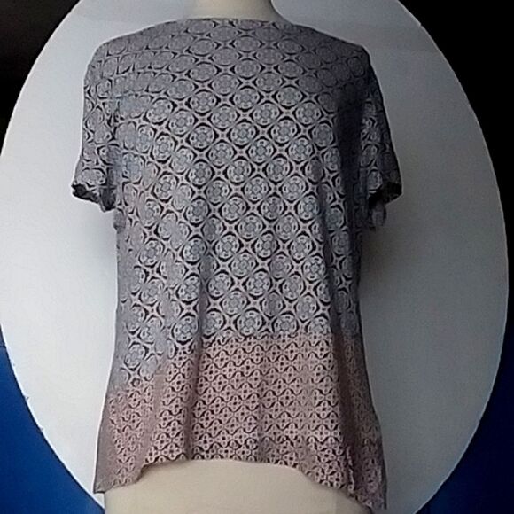 J. Jill Top Blouse Love Linen 100% Linen Women's Moroccan Print Soft Str… - Picture 1 of 11